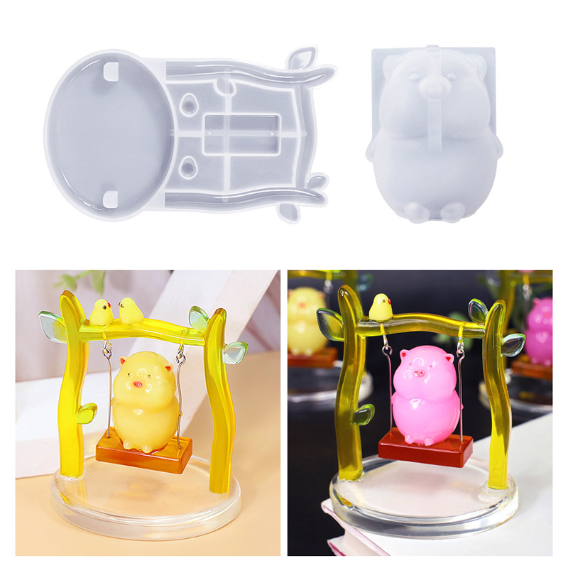 diy水晶滴膠小豬蕩秋千模具